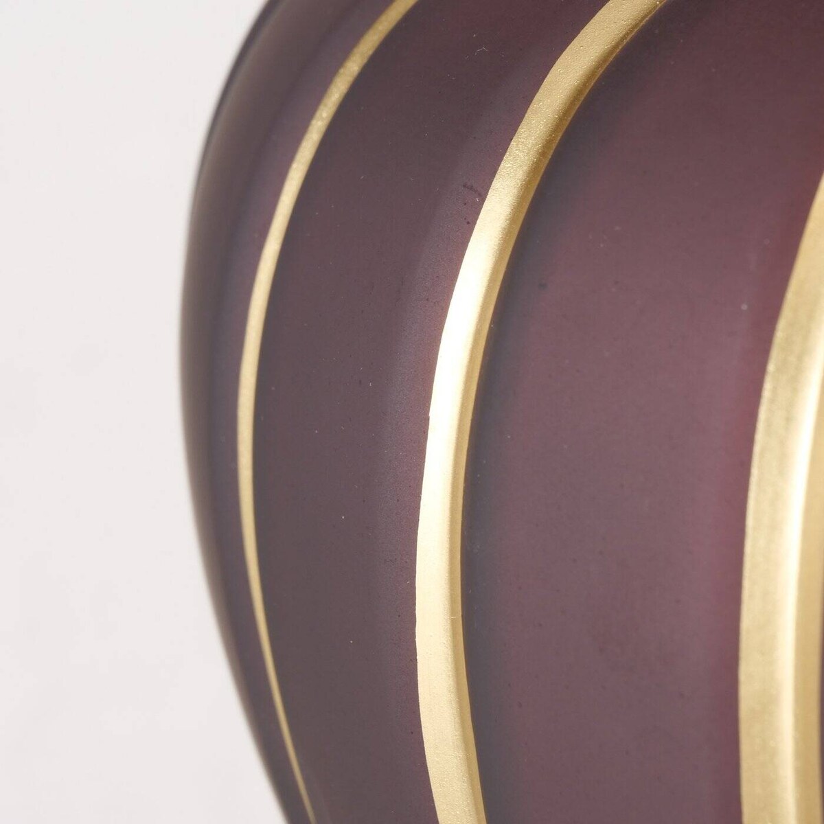 Wazon szklany KEANA, złote linie na bordowym szkle