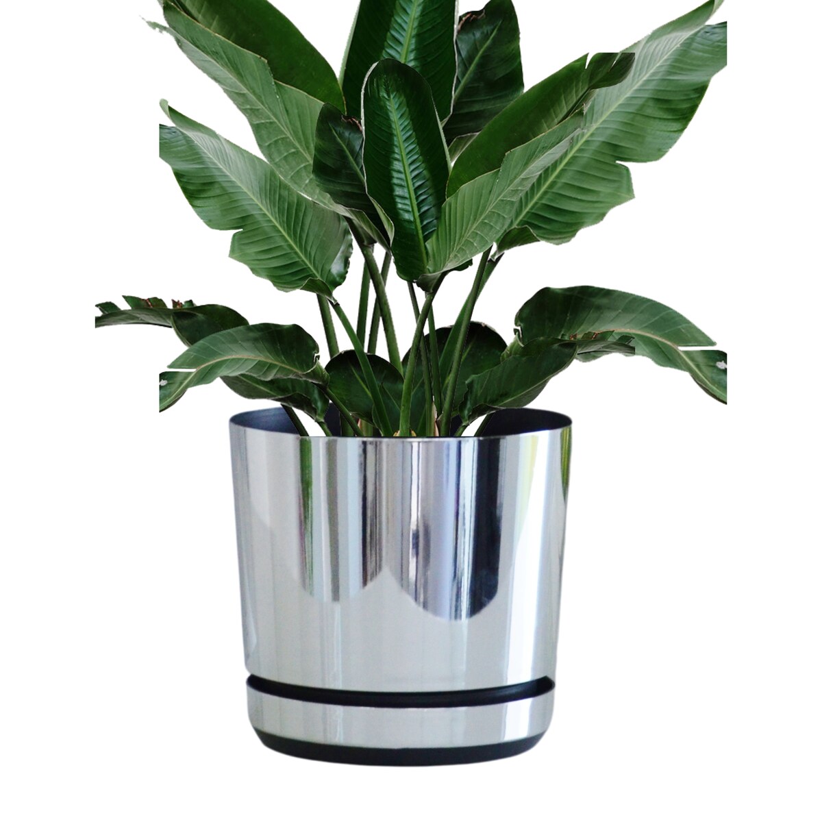 21 cm wzór LUSTRZANY Doniczka z podstawką glamour elegancka efekt lustra wysoki połysk nowoczesna