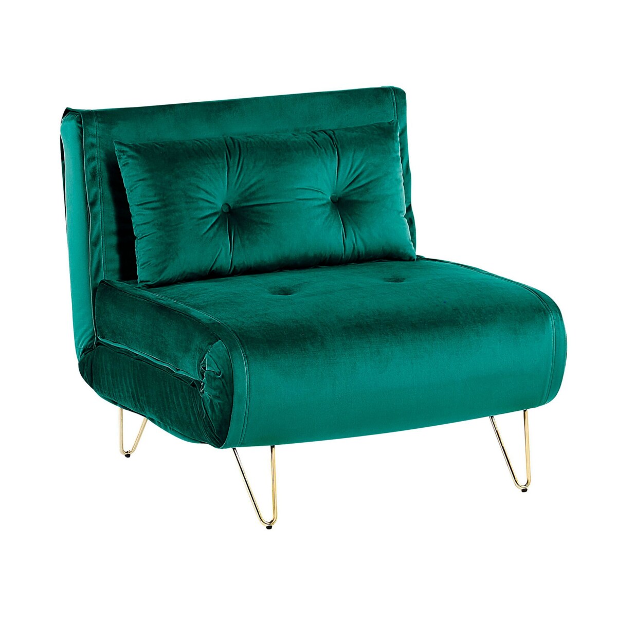 Sofa welurowa rozkładana ciemnozielona VESTFOLD