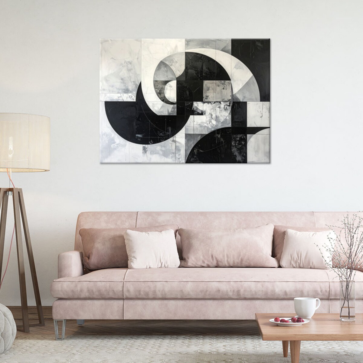 Obraz do salonu sypialni biura kuchni, Geometryczna abstrakcja czarno biała