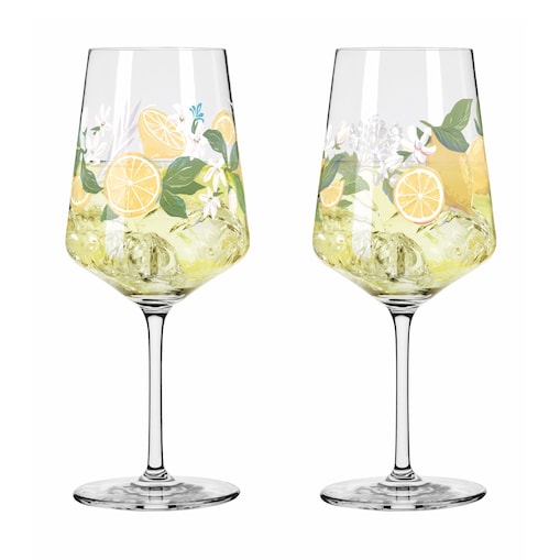 Ritzenhoff Zestaw 2 szt. kieliszków do aperitif koktajli soków kryształ Sommertau Limoncello ilustrator H. Symonovych