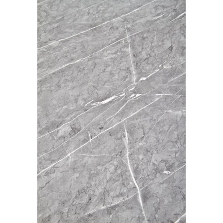 STÓŁ OKRĄGŁY Cristallo popielaty marmur Z MDF złote nogi