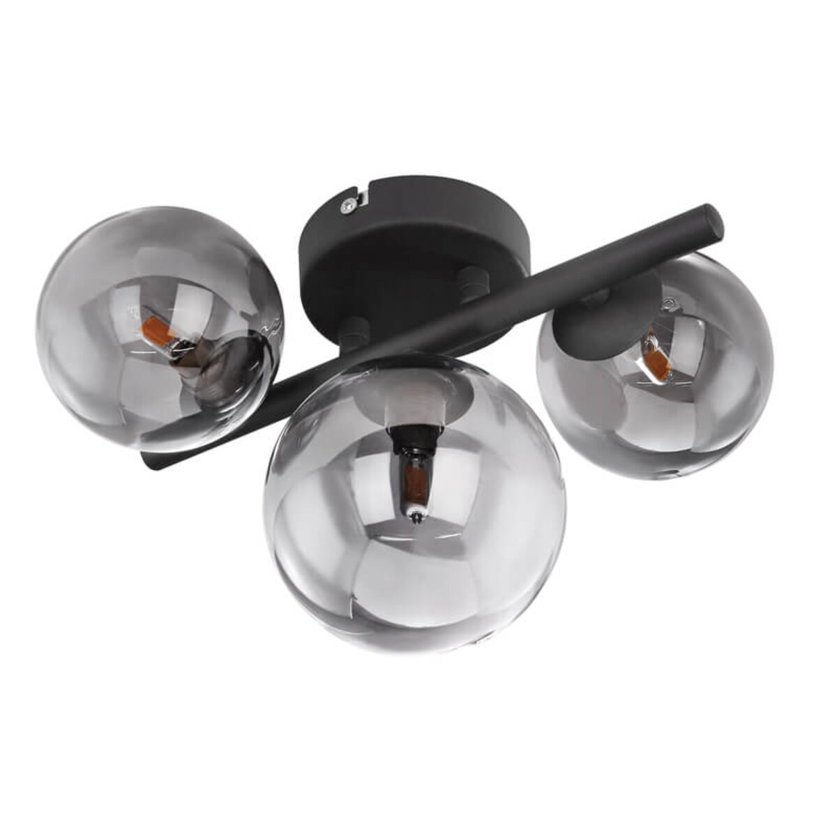 Sufitowa lampa Riha 56133-3W szklana czarna grafitowa