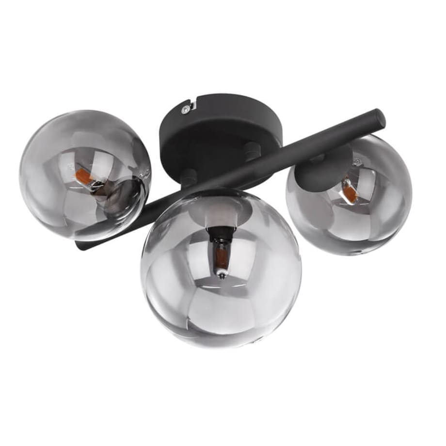 Sufitowa lampa Riha 56133-3W szklana czarna grafitowa