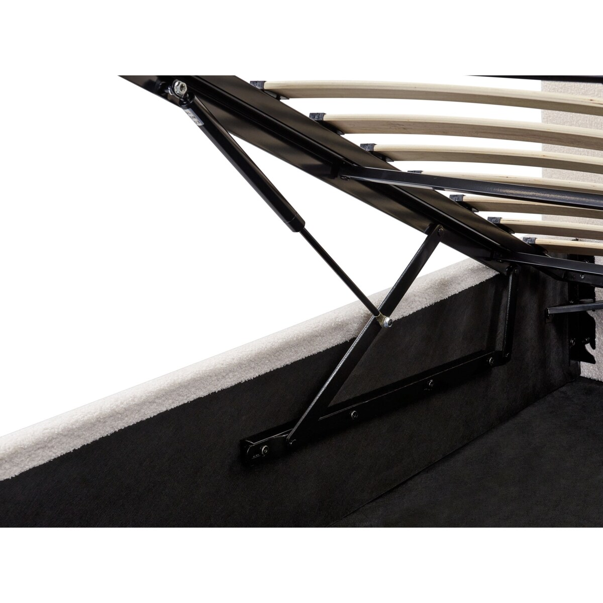 Łóżko z pojemnikiem Boucle ORBEY 180 x 200 cm Złamana biel