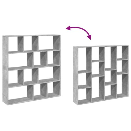 vidaXL Regał, szarość betonu, 132x29x141,5 cm, materiał drewnopochodny