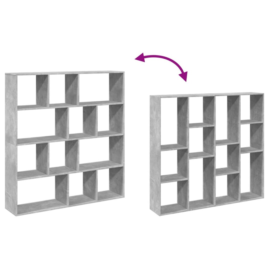 vidaXL Regał, szarość betonu, 132x29x141,5 cm, materiał drewnopochodny