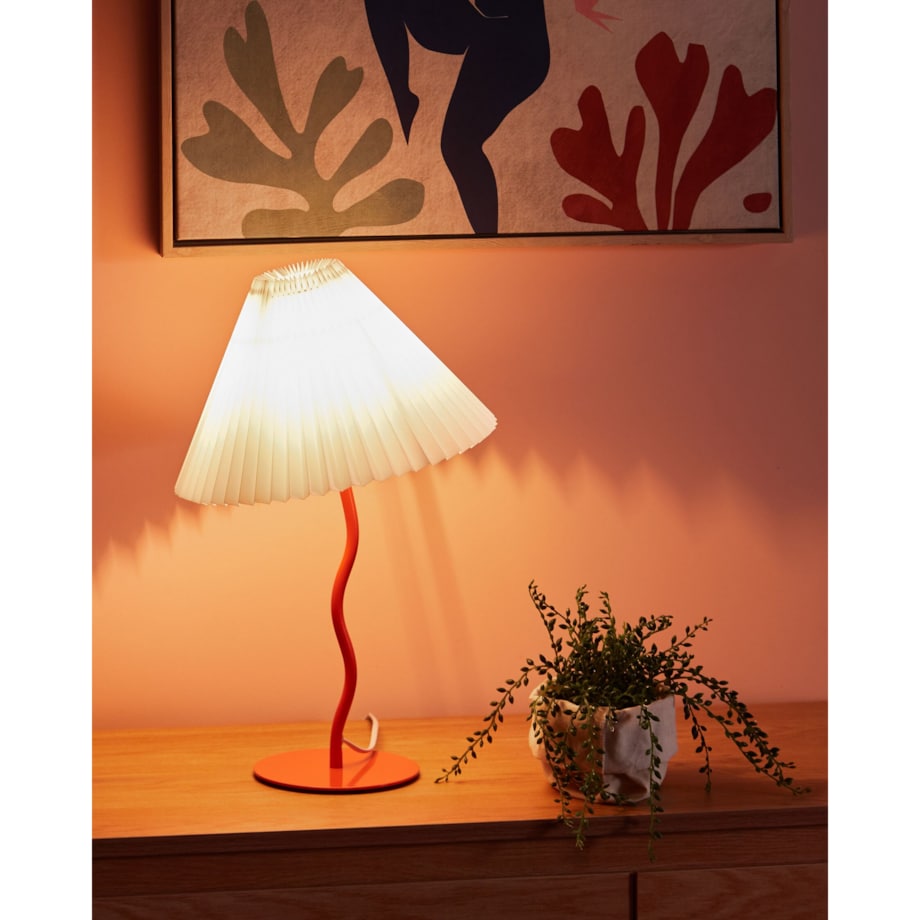 Lampa stołowa metalowa pomarańczowa ALWERO