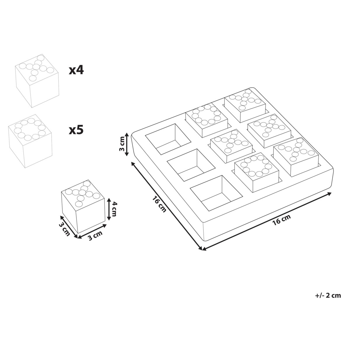 Gra w kółko i krzyżyk KINA Drewno mango Niebieski