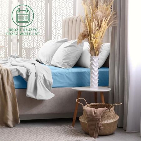 Prześcieradło frotte z gumką 70x140 kolor niebieski