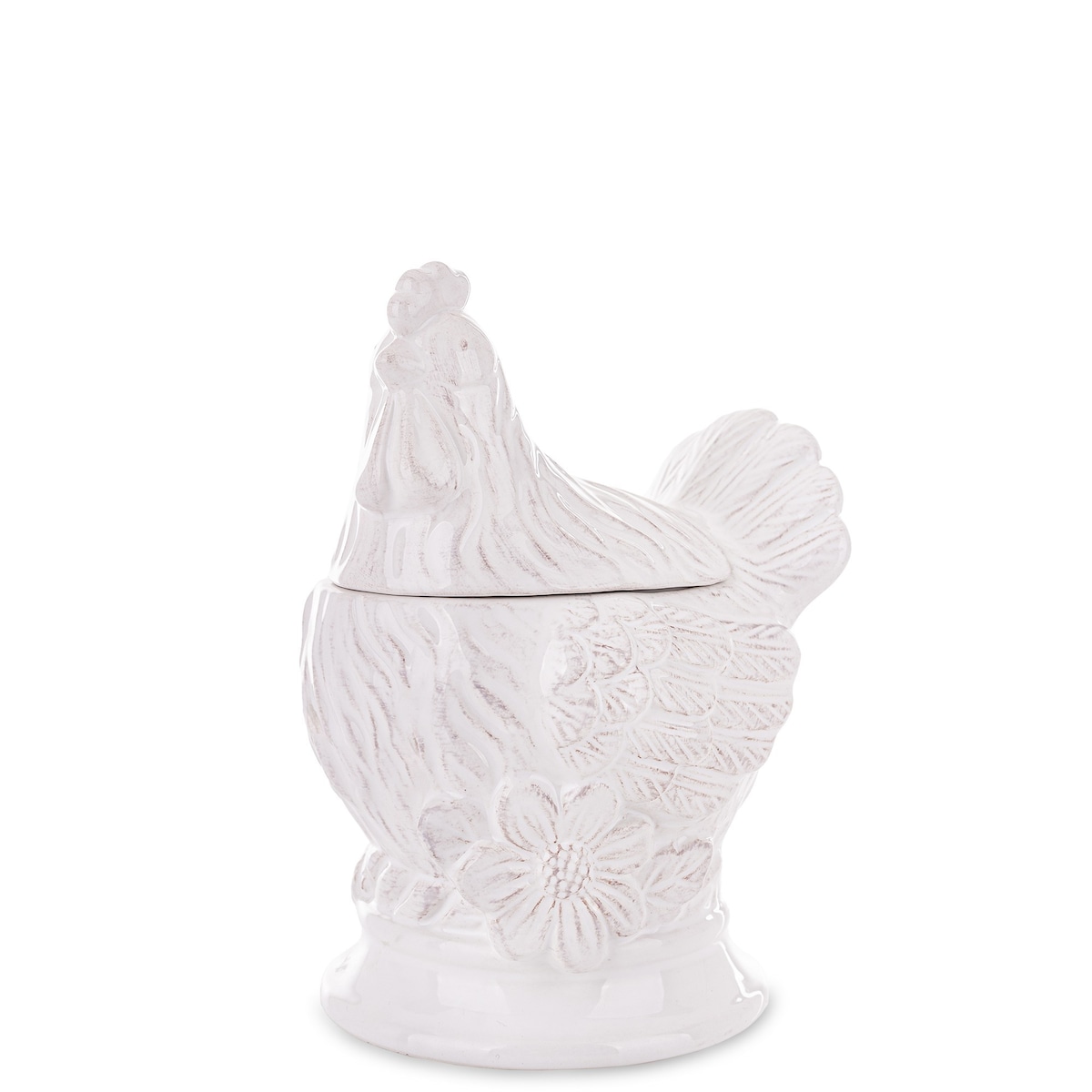 Dekoracja - kura z przykrywką 19x11x13 cm z dolomitu