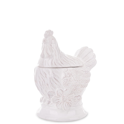 Dekoracja - kura z przykrywką 19x11x13 cm z dolomitu