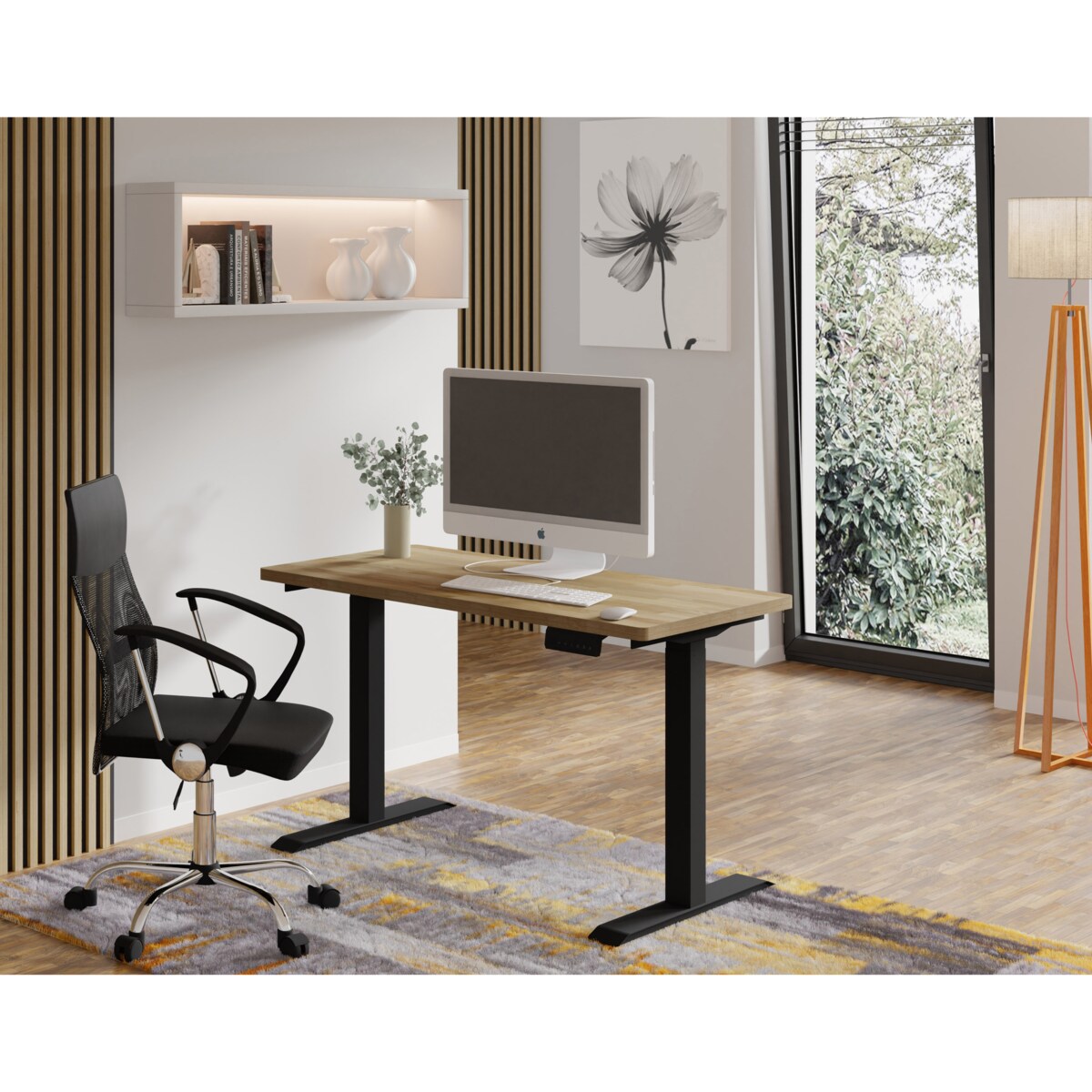 Biurko elektryczne z regulacją BIMotion 2S 120x65 czarny/dąb