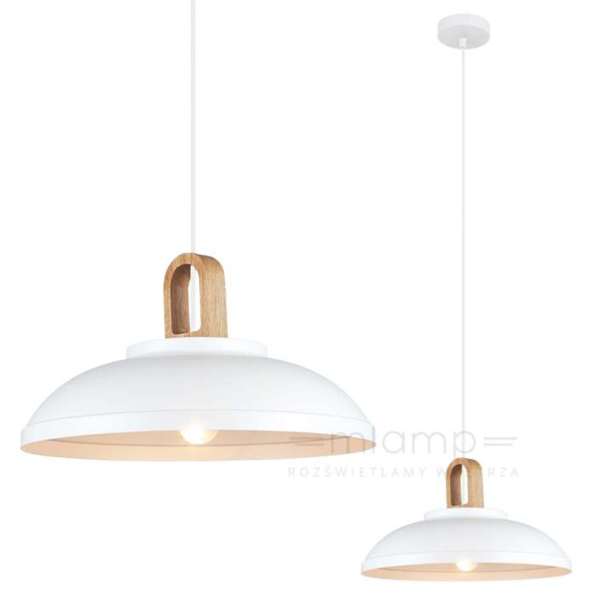 LAMPA wisząca DANITO MDM3153/1L W Italux metalowa OPRAWA zwis w stylu skandynawskim drewno biały