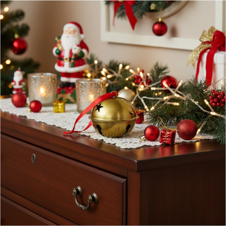 Dzwoneczki Metalowe Na Choinkę Drzwi 9 Cm Dzwoniące Na Boże Narodzenie Dekoracja 9 Cm