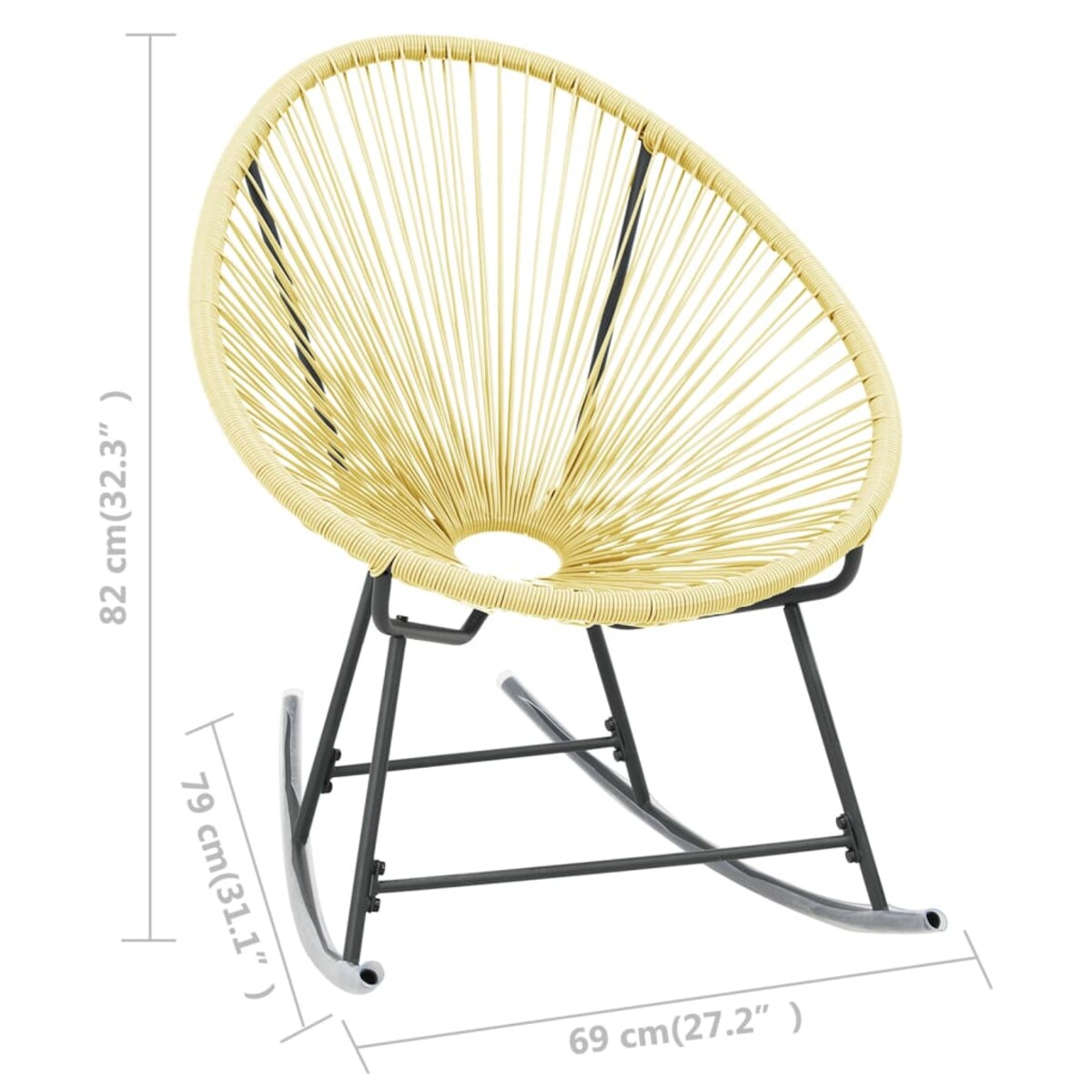 vidaXL Krzesło ogrodowe Acapulco, rattan PE, beżowe
