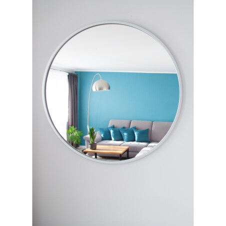 Lustro okrągłe - srebrne - 80 cm