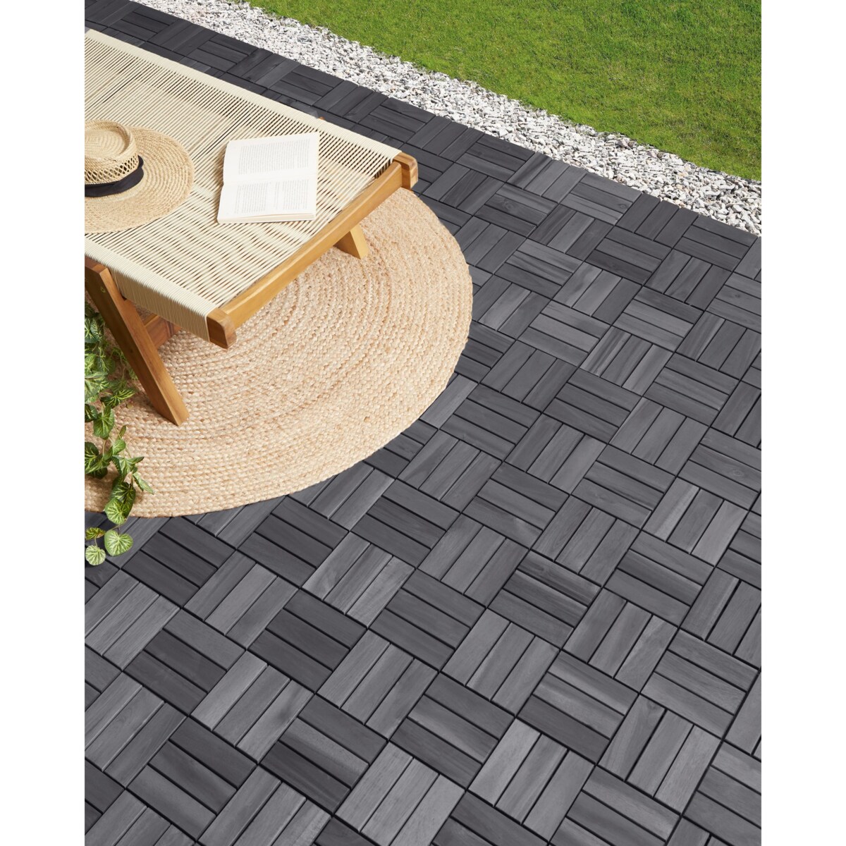 Płytki tarasowe ACERENZA Certyfikowane drewno akacjowe Szary