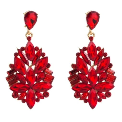 Kolczyki czerwone złote efektowne