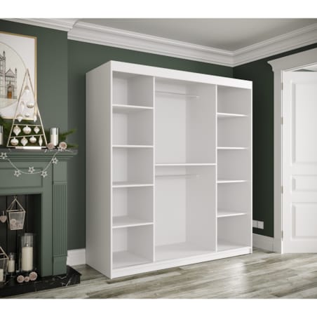 Szafa przesuwna Garderoba MARMUR T2 180 gł. 62 biały