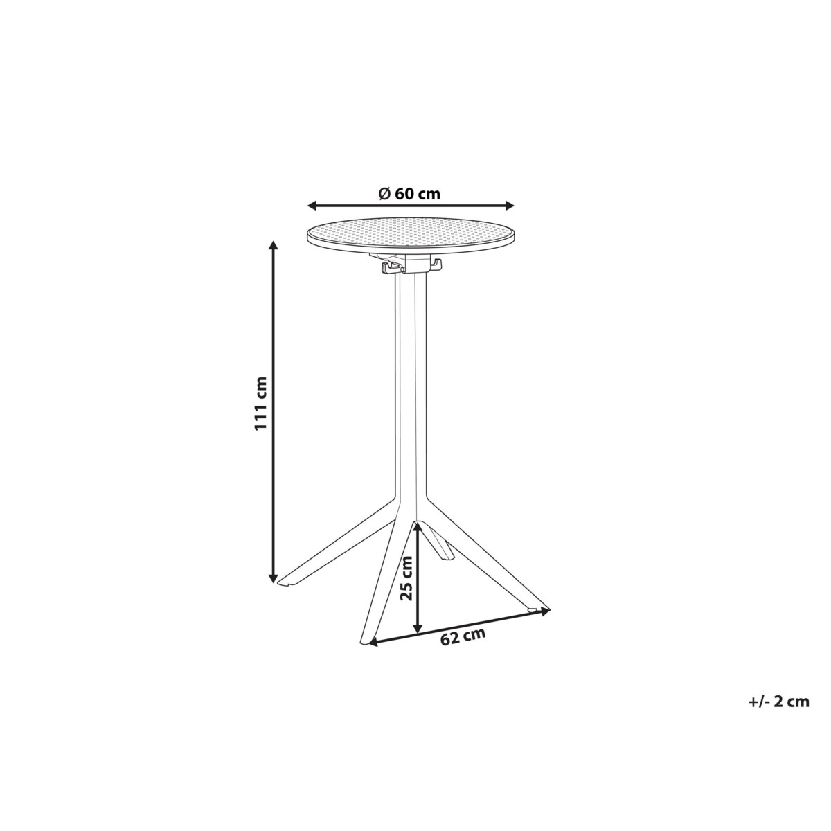 Stolik ogrodowy barowy LEGRENA 60 cm 60 cm Beżowy