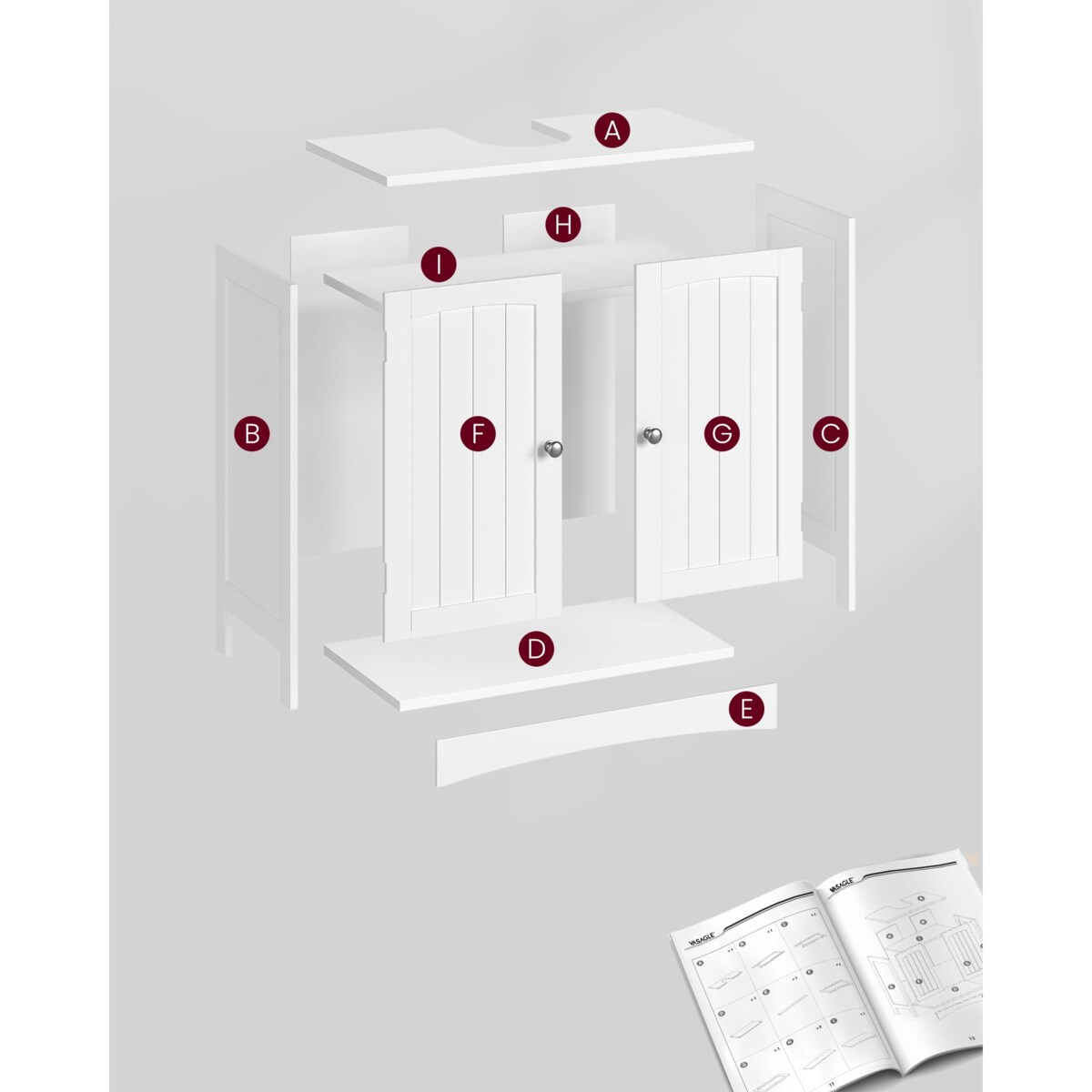 Szafka Łazienkowa 60X30X60 Cm Biały