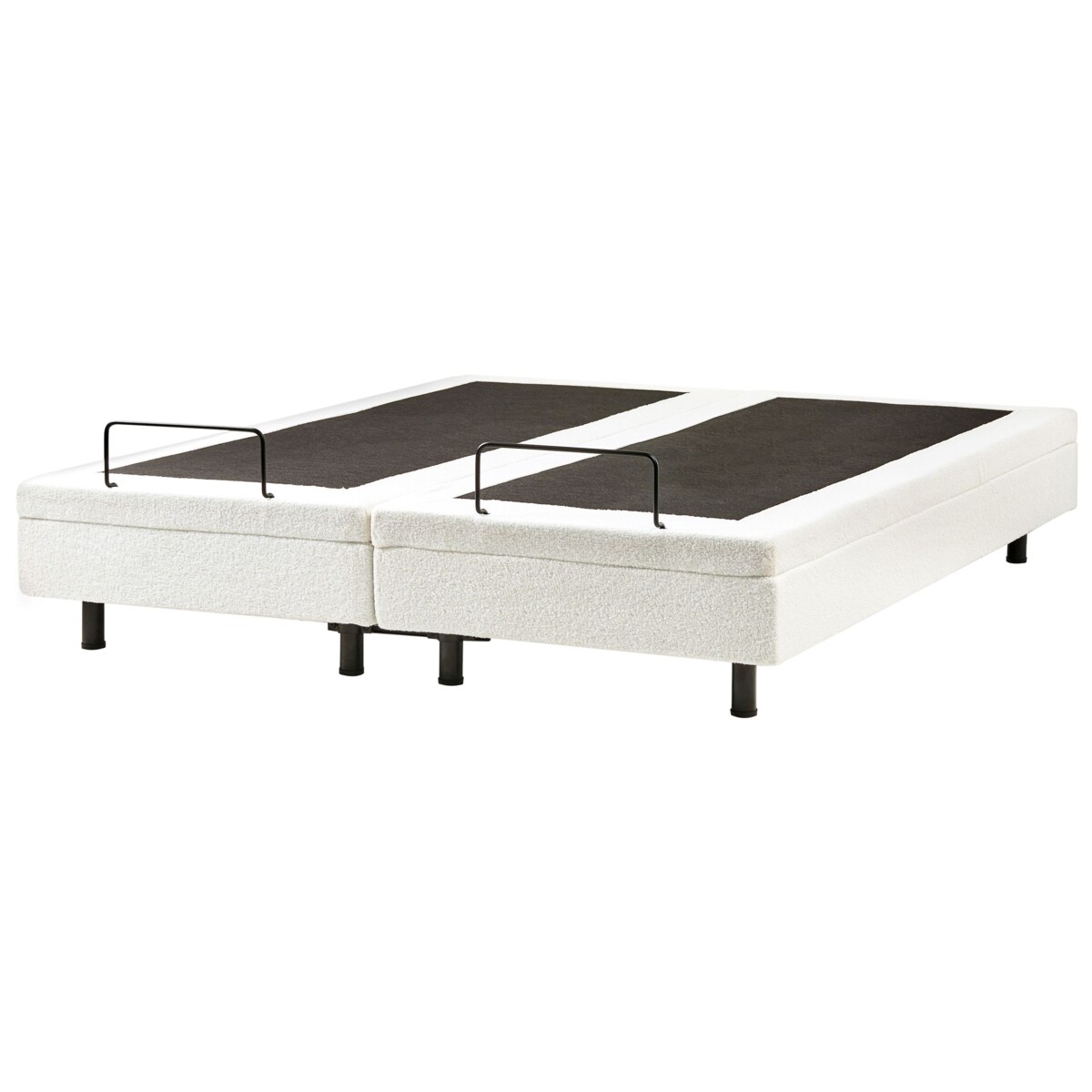 Łóżko regulowane bez zagłówka Boucle DUKE 180 x 200 cm Złamana biel