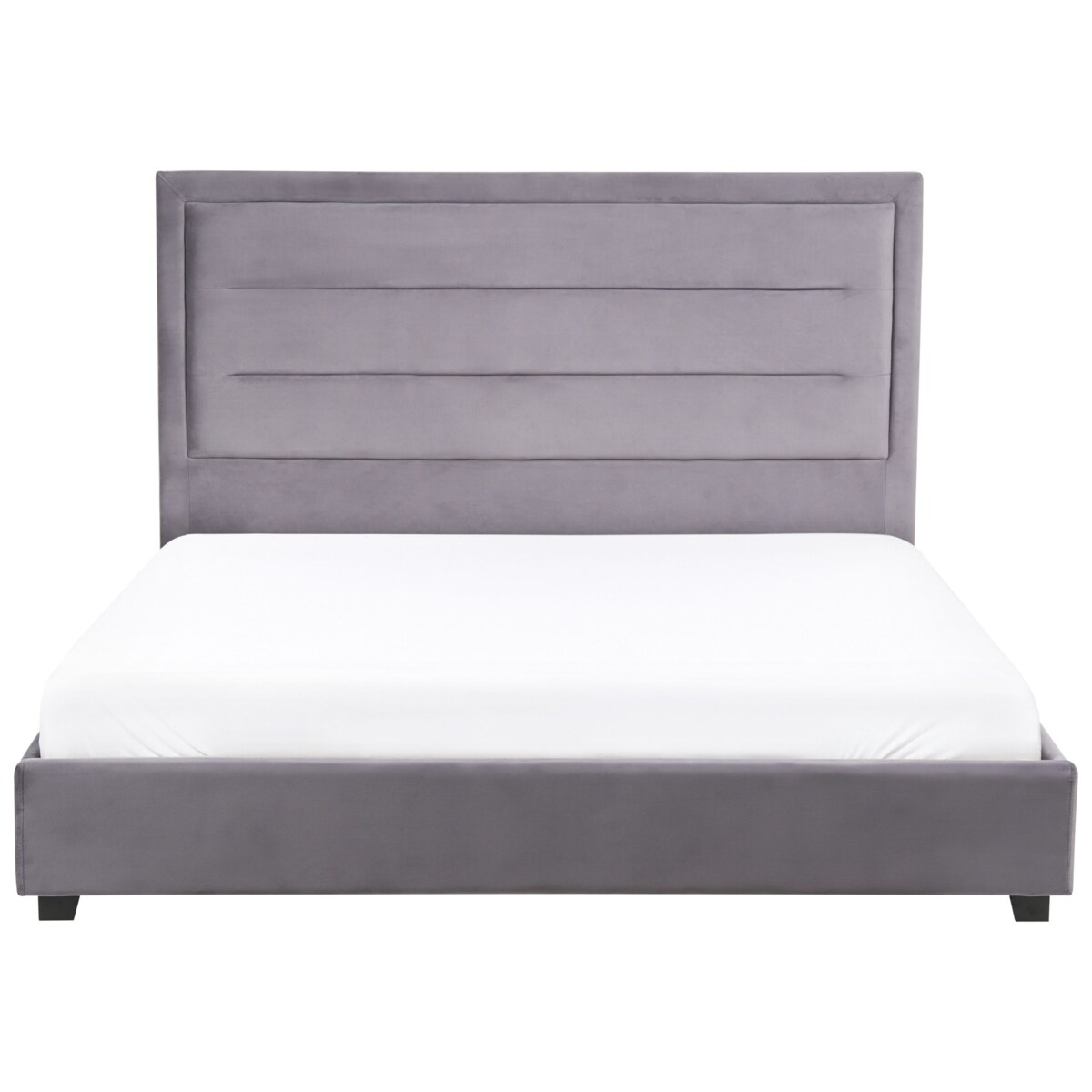 Łóżko Welur ROUEN 160 x 200 cm Ciemnoszary