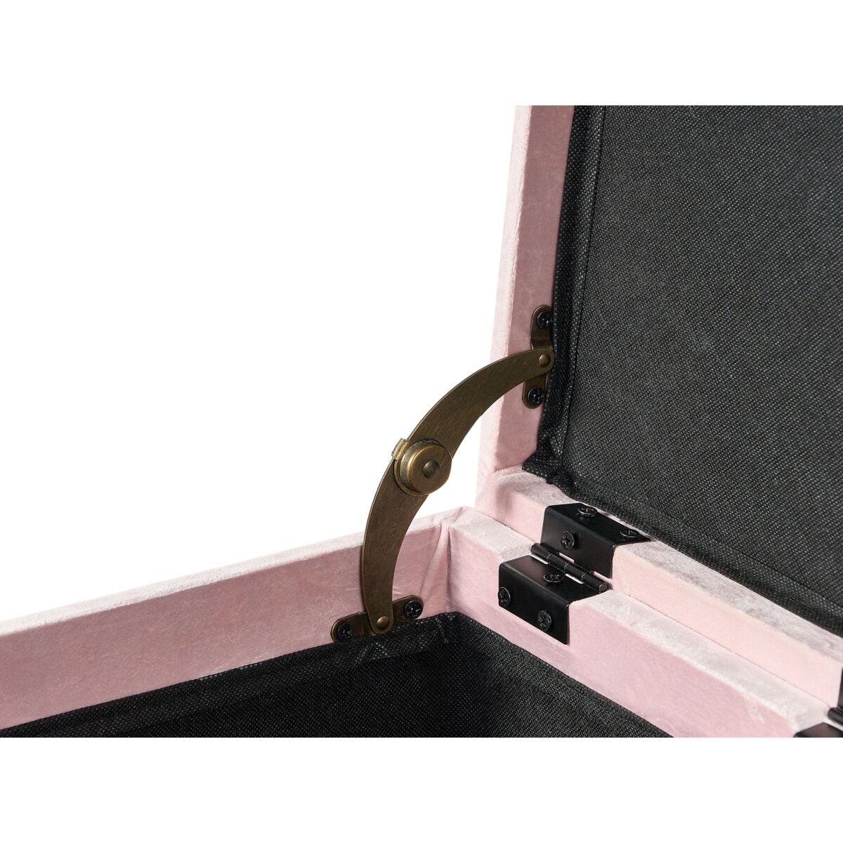 Puf ze schowkiem welurowy 37 x 37 x 40 cm różowy LORETTO