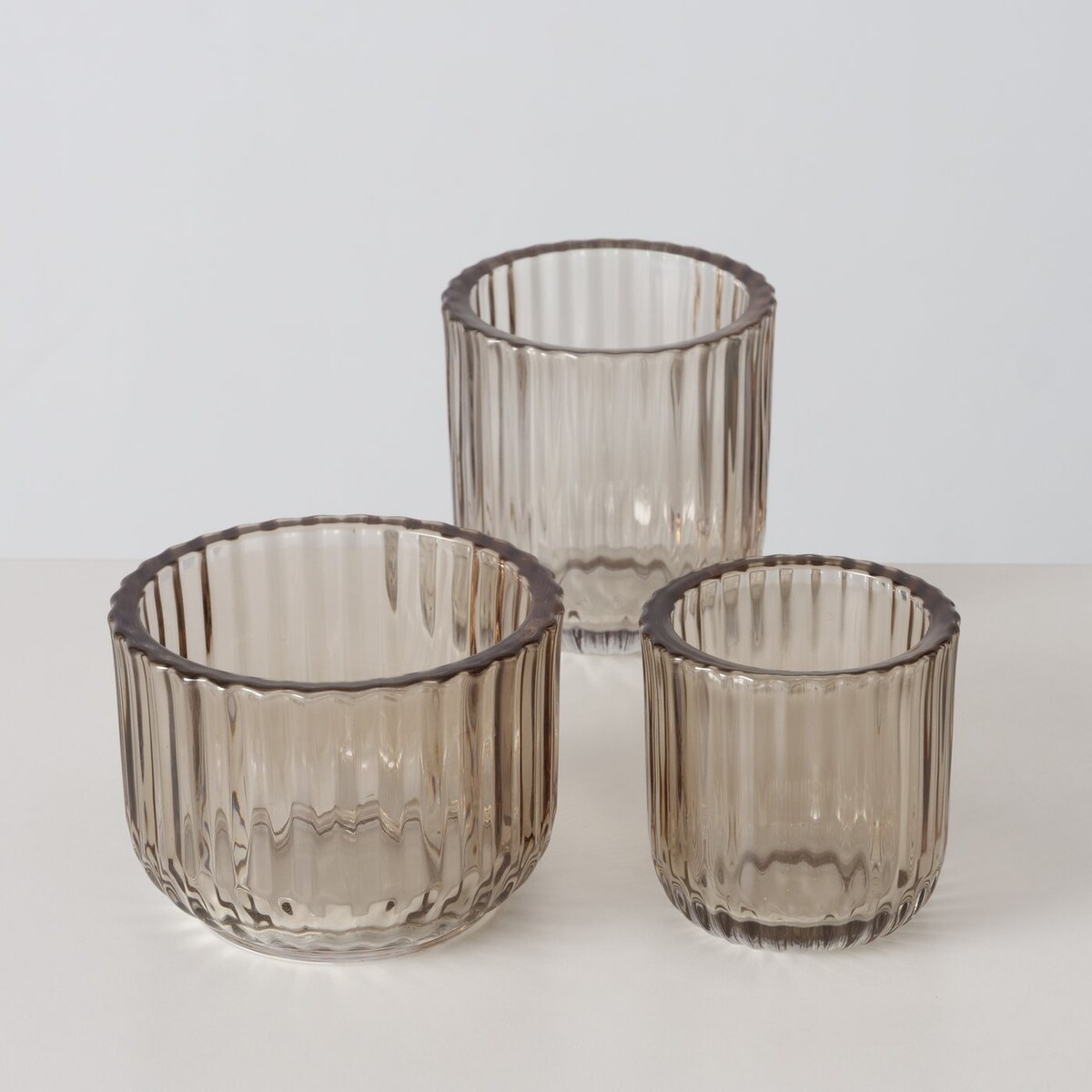 Szklane świeczniki w trzech rozmiarach SIKEL