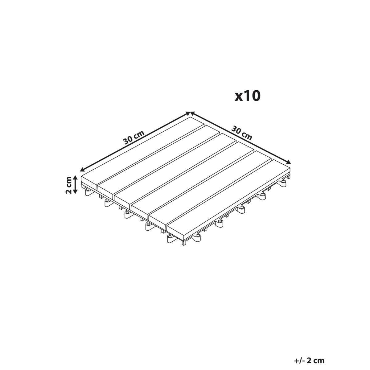 Płytki tarasowe ACCETTURA Certyfikowane drewno akacjowe Brązowy