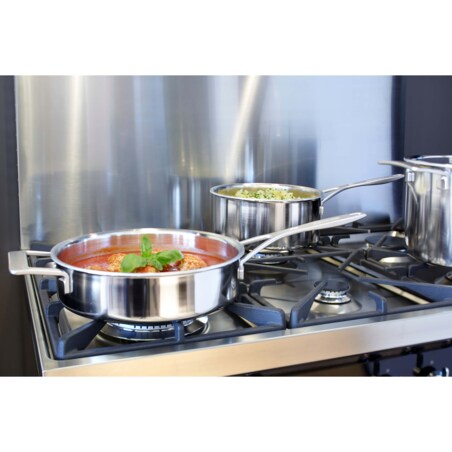 Patelnia głęboka z 2 uchwytami i pokrywką Demeyere Industry 5 - 28 cm