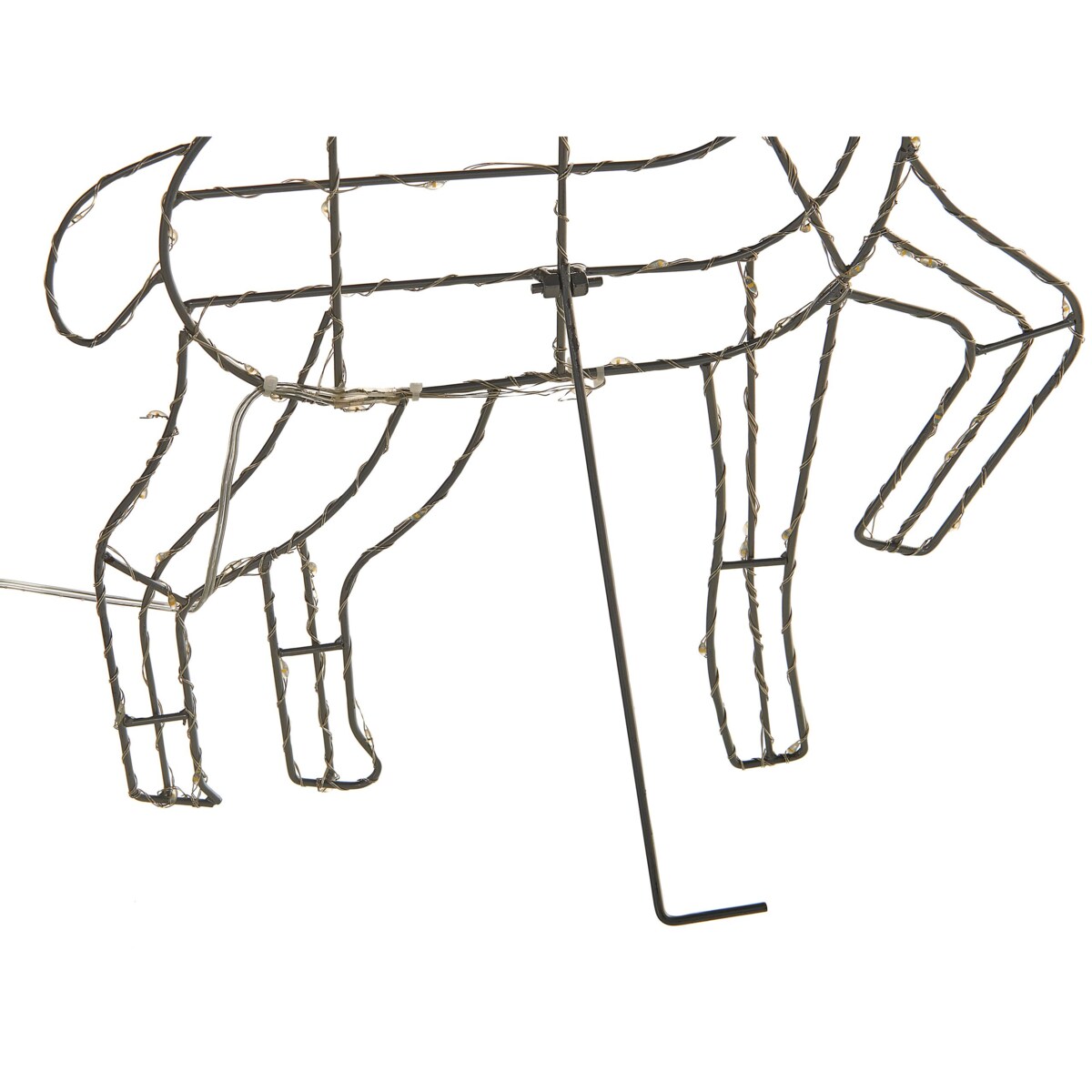 Dekoracja ogrodowa LED renifer z saniami 46 cm srebrna SAIJA