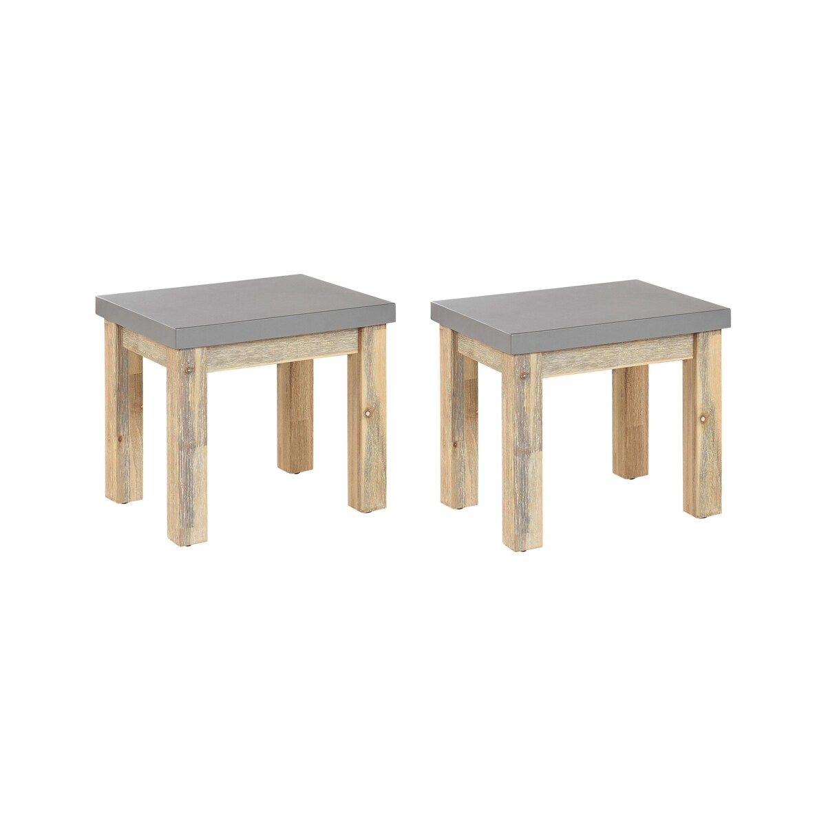 Zestaw 2 stołków ogrodowych szary OSTUNI