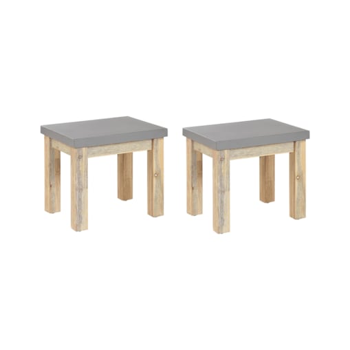 Zestaw 2 stołków ogrodowych szary OSTUNI