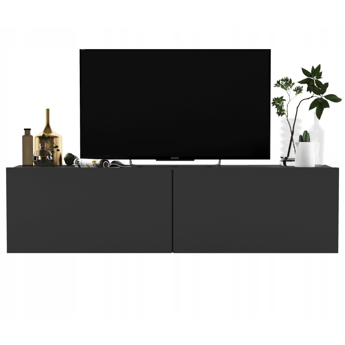 Wisząca Szafka RTV Komoda Loft Industrialna Grafit MAT 120 cm