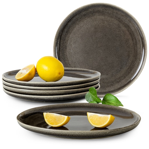 EDA Talerz obiadowy 6 szt., brązowy/szary/beżowy