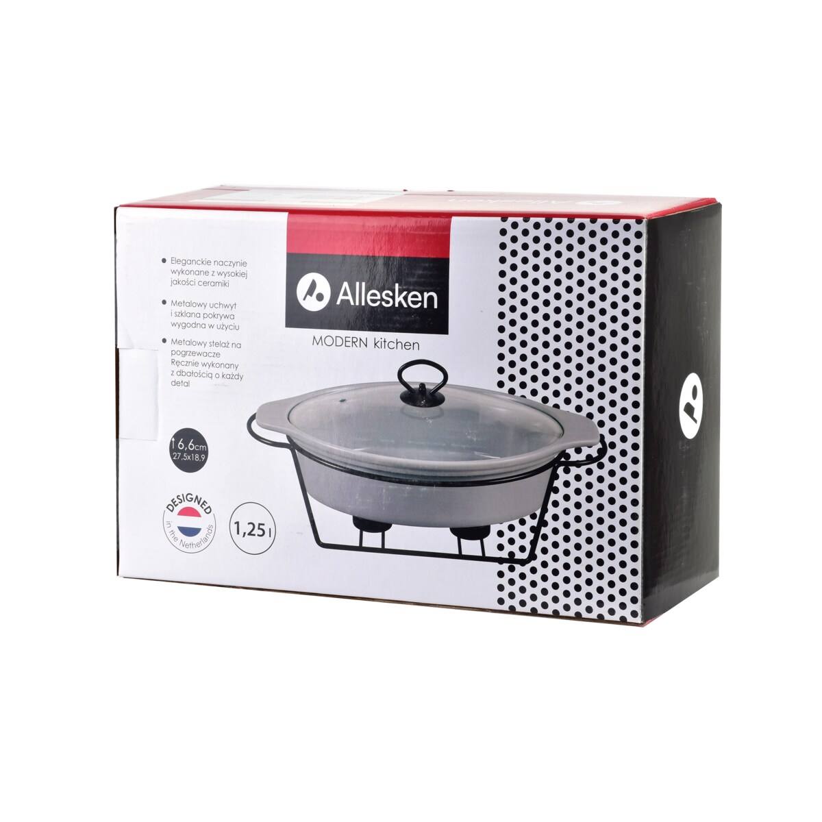 MODERN KITCHEN Naczynie z podgrzewaczem1,25l 27,5x18,9xH6,6cm