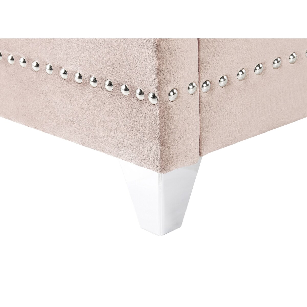 Łóżko welurowe 160 x 200 cm pastelowy róż AYETTE