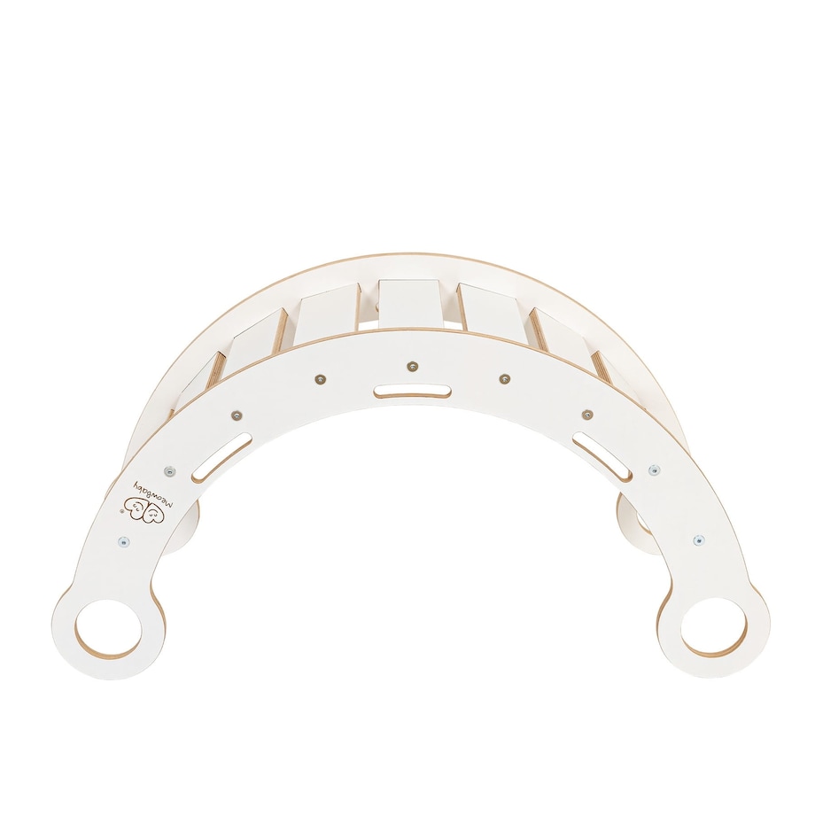 Medium Dream Rocker Białe Drewno z Szarą Poduszką