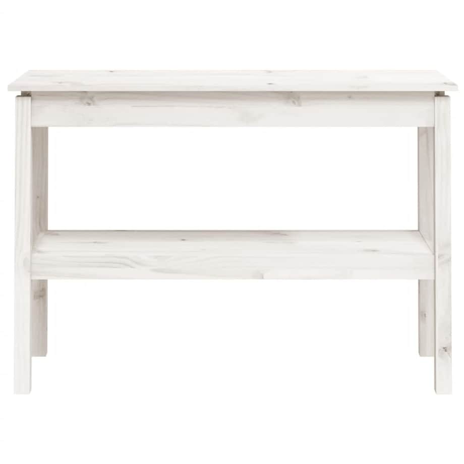 vidaXL Stolik konsolowy, biały, 110x40x75 cm, lite drewno sosnowe