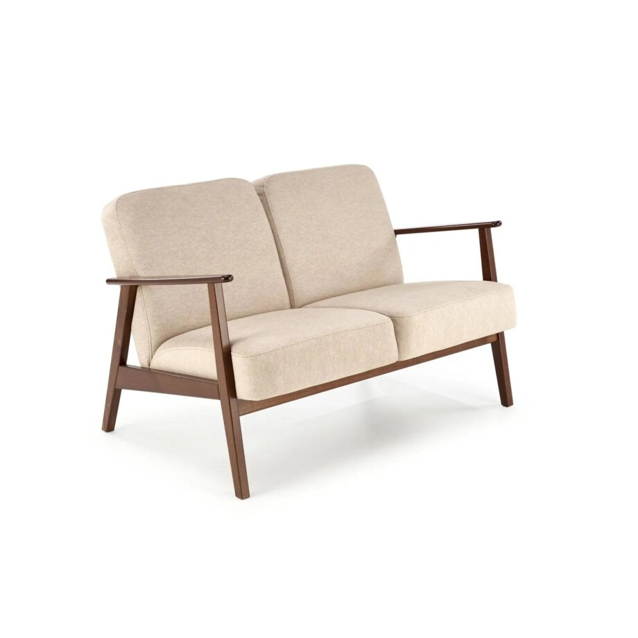 Sofa MILANO 2S beżowa/orzech dwuosobowa