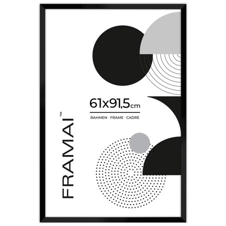 Ramka na zdjęcia 61x91,5 cm czarna rama MDF z plexi do powieszenia pion poziom klasyczna prostokątna ramka FRAMAI®
