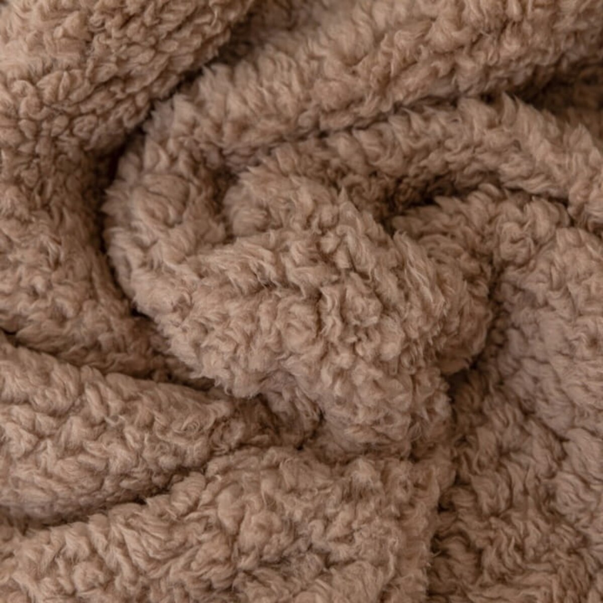 KOC BUKLA NARZUTA PLED NA ŁÓŻKO 80x160 CM BRĄZ CIEPŁY MILUTKI BOUCLE