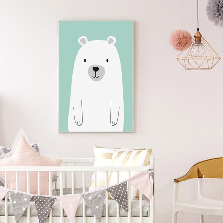Plakat dla dzieci Miś miętowy 30x40