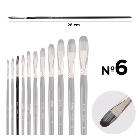 pędzel artystyczny koci język nr 6 artix pp298-03 profesjonalny