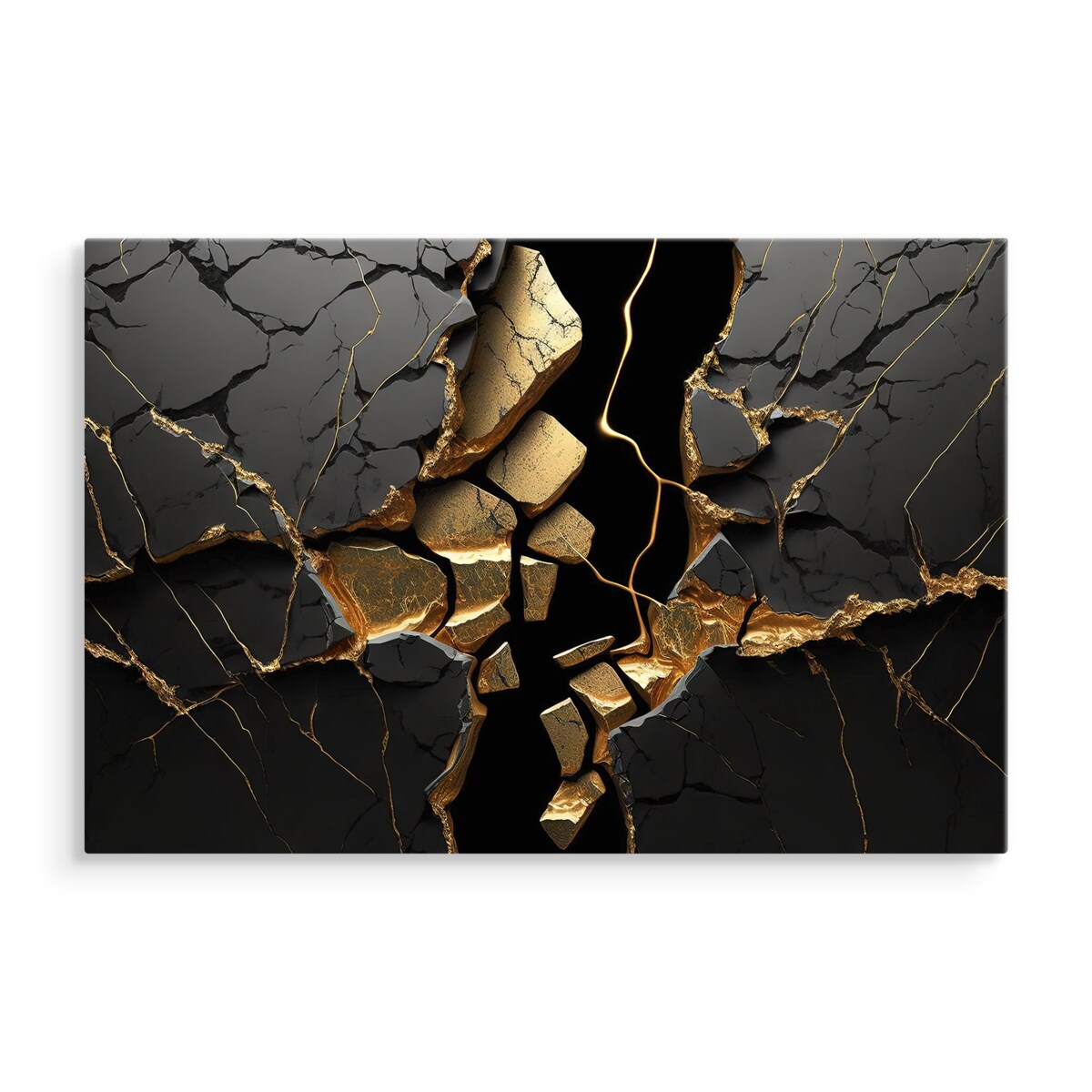 Obraz Canvas Czarny MARMUR Abstrakcja 3D 120x80cm