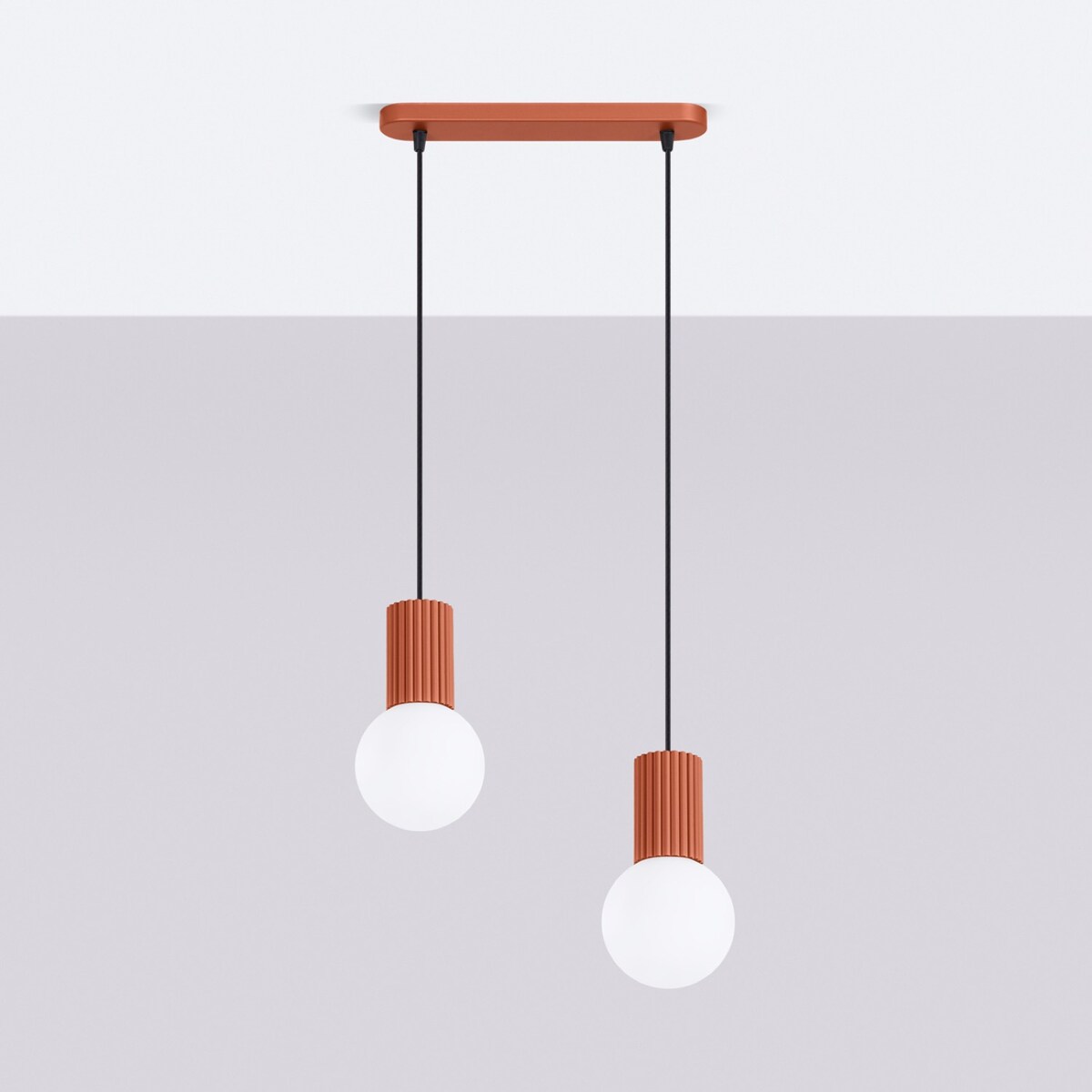Lampa wisząca HALO 2L ochra czerwona