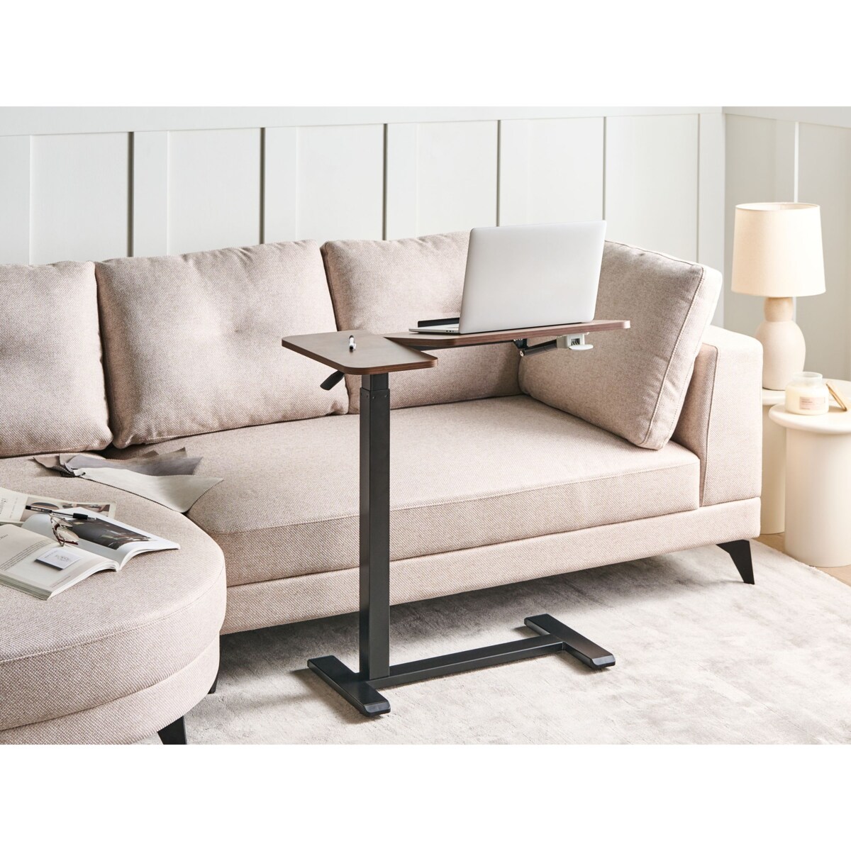 Regulowany stolik pod laptopa SCHOLA Brązowy/ czarny 70 cm 40 cm