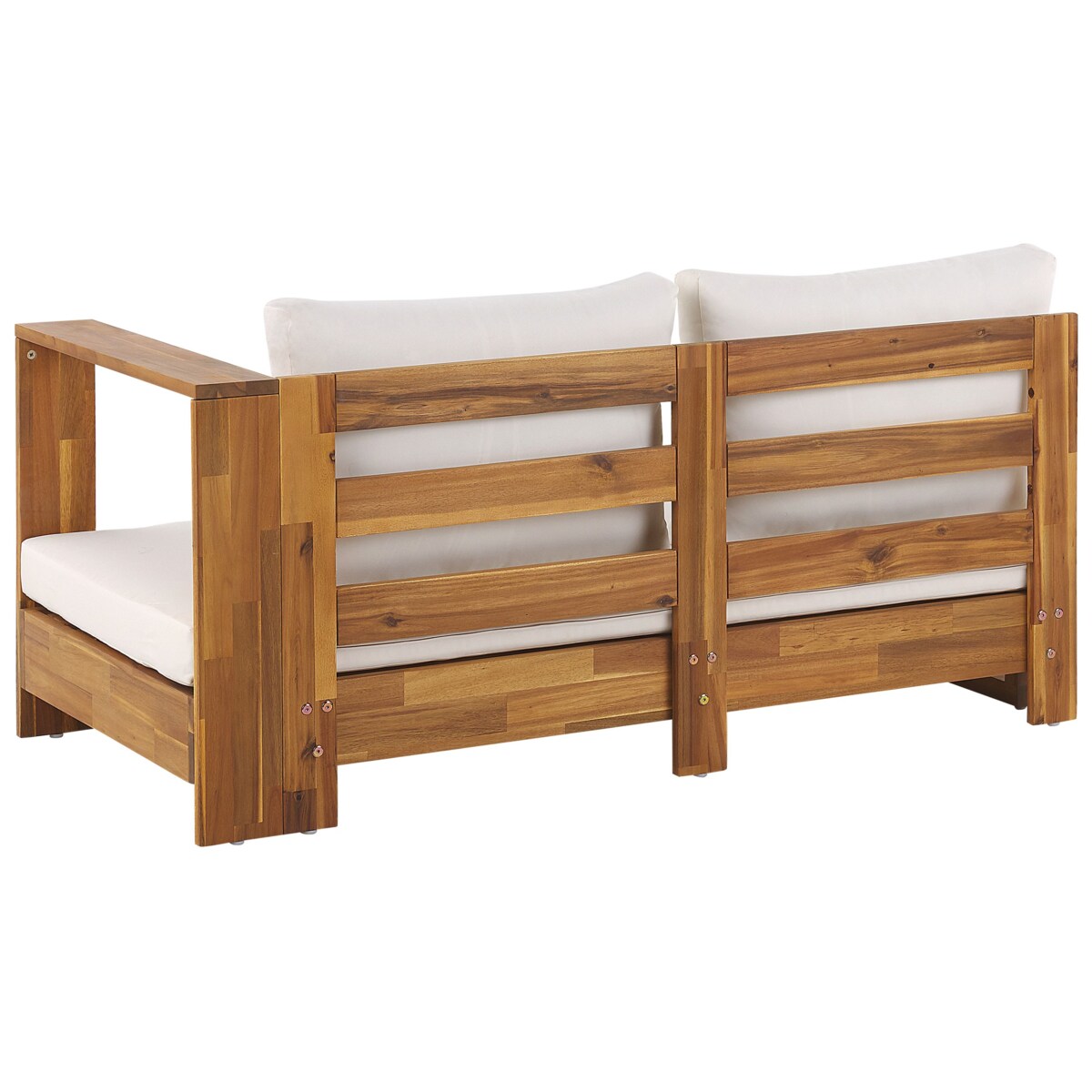 Narożnik ogrodowy ze stolikiem dla 5 osób MARETTIMO Lewostronny Certyfikowane drewno akacjowe Brązowy